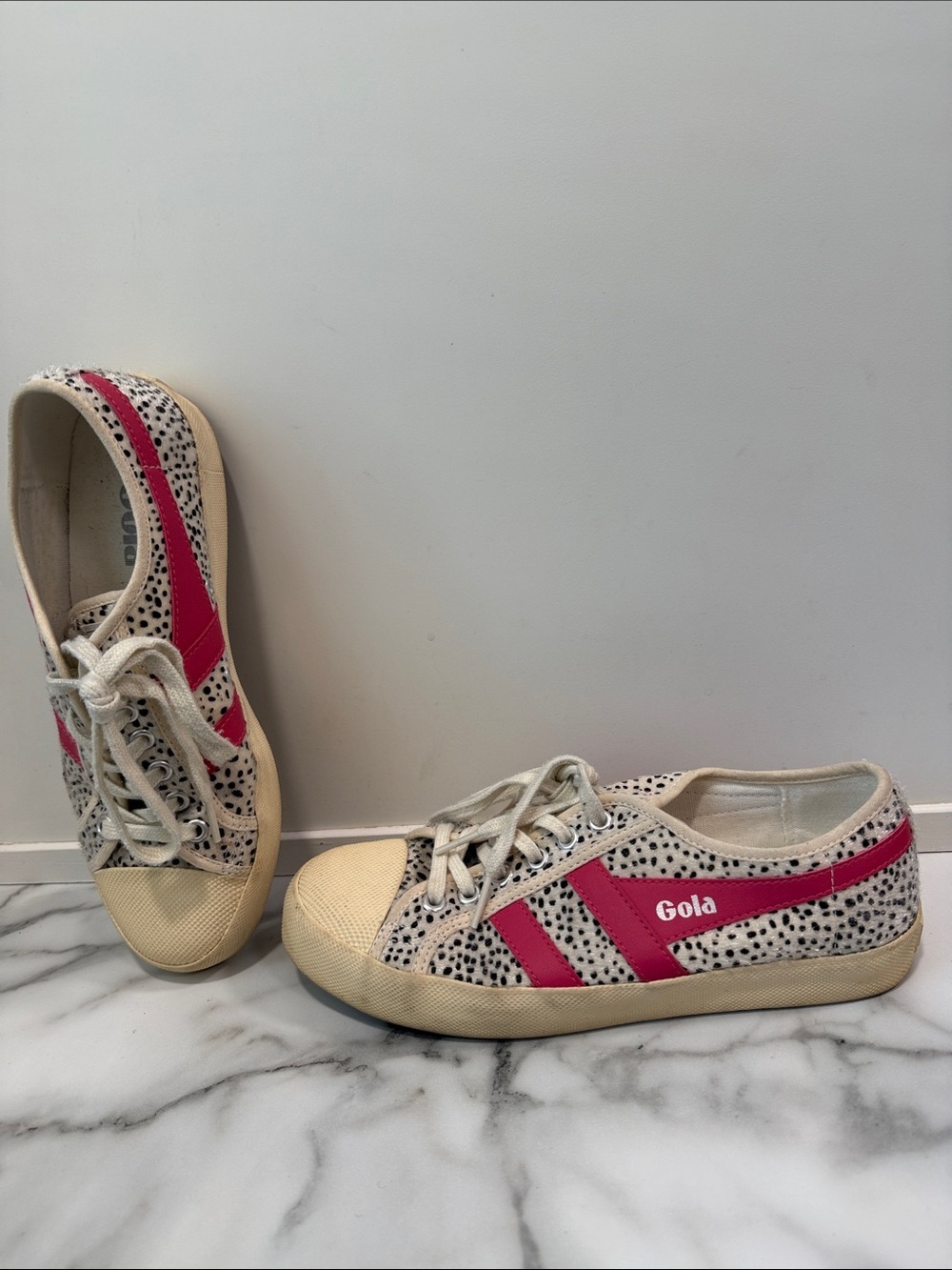 Gola Coaster Pink Cream cheetah trainers Women’s Size 7 - Picture 2 of 12